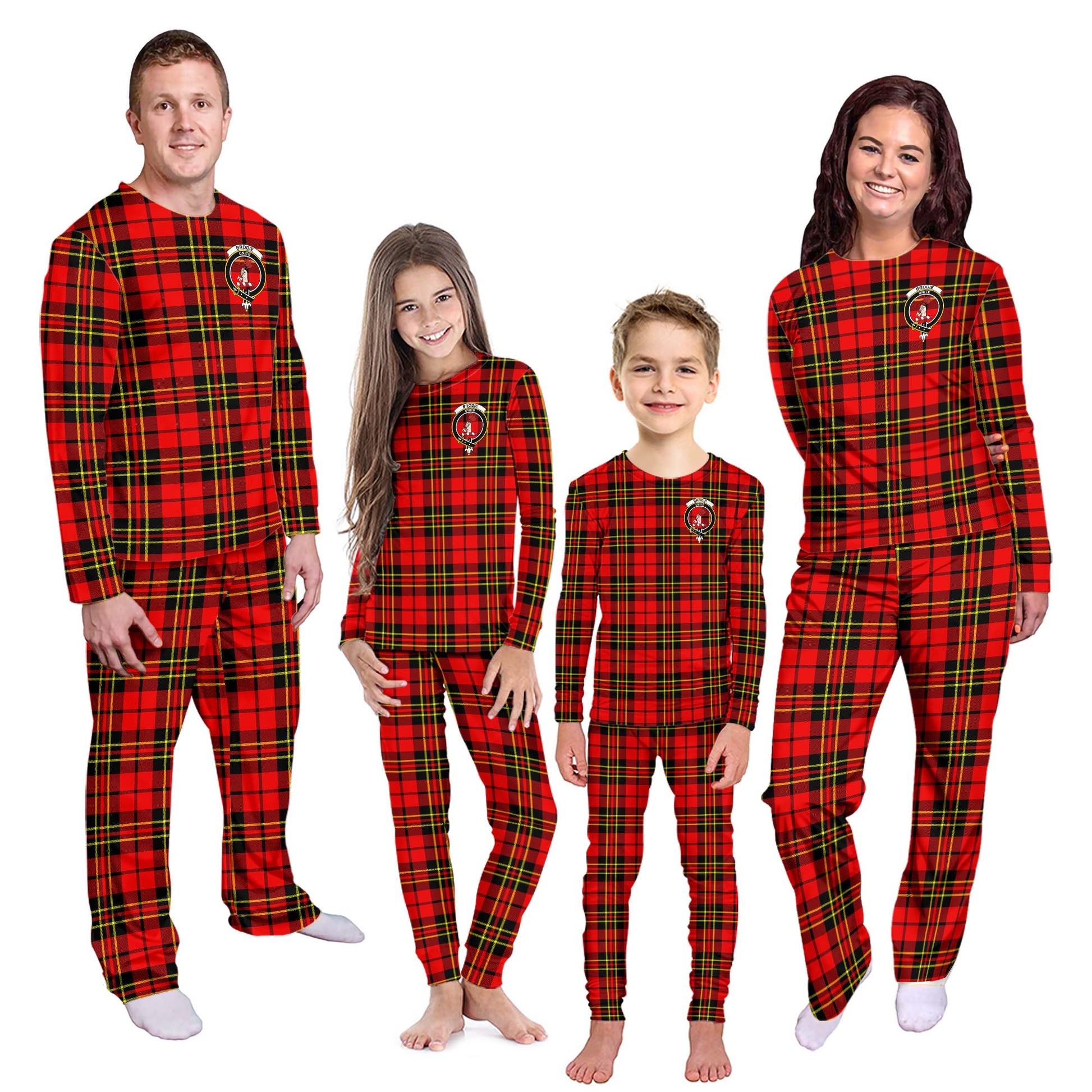 Brodie Modern Tartan Pajamas Family Set with Family Crest Kid - Tartan Vibes Clothing