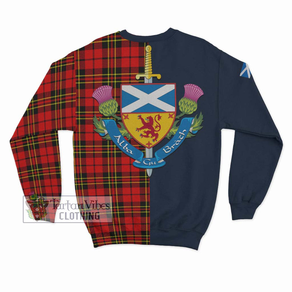 Tartan Vibes Clothing Brodie Modern Tartan Sweatshirt with Scottish Lion Royal Arm Half Style