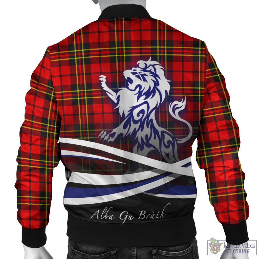 Tartan Vibes Clothing Brodie Modern Tartan Bomber Jacket with Alba Gu Brath Regal Lion Emblem