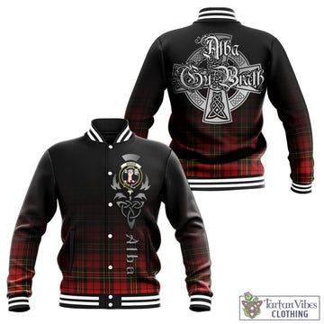 Brodie Modern Tartan Baseball Jacket Featuring Alba Gu Brath Family Crest Celtic Inspired