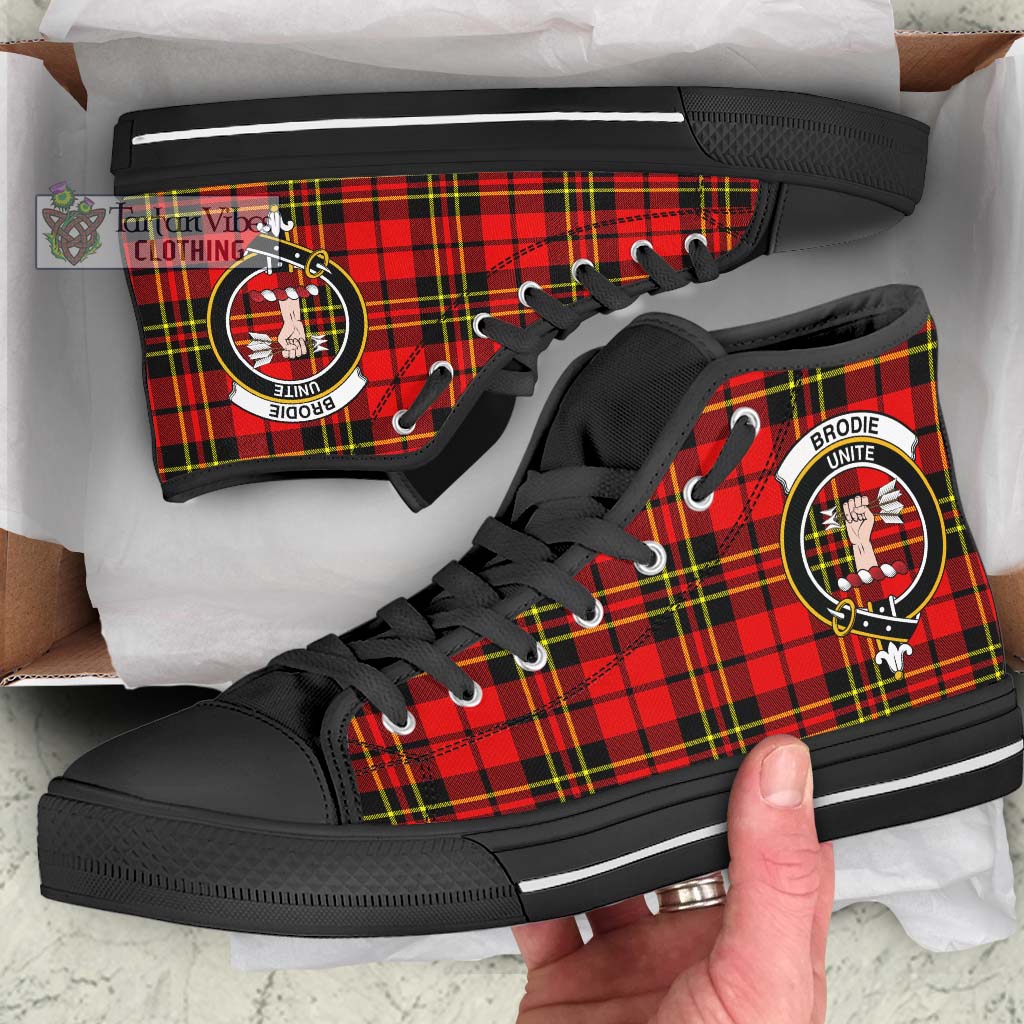 Tartan Vibes Clothing Brodie Modern Tartan High Top Shoes with Family Crest