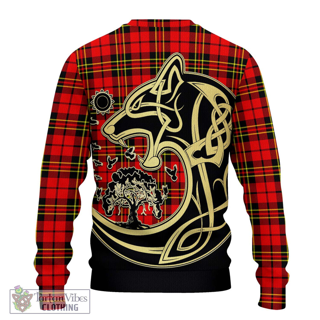 Brodie Modern Tartan Knitted Sweater with Family Crest Celtic Wolf Style - Tartan Vibes Clothing