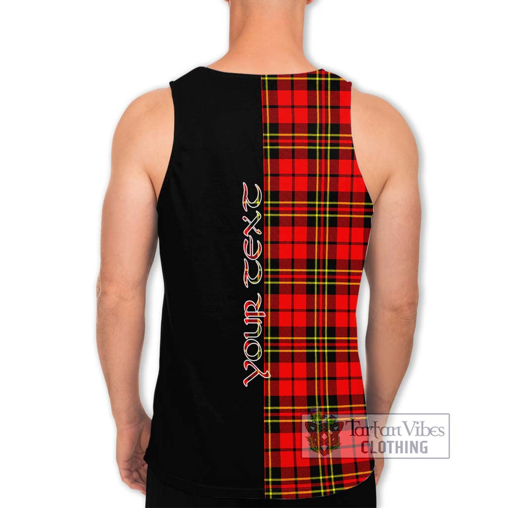 Brodie Modern Tartan Men's Tank Top with Family Crest and Half Of Me Style - Tartanvibesclothing Shop