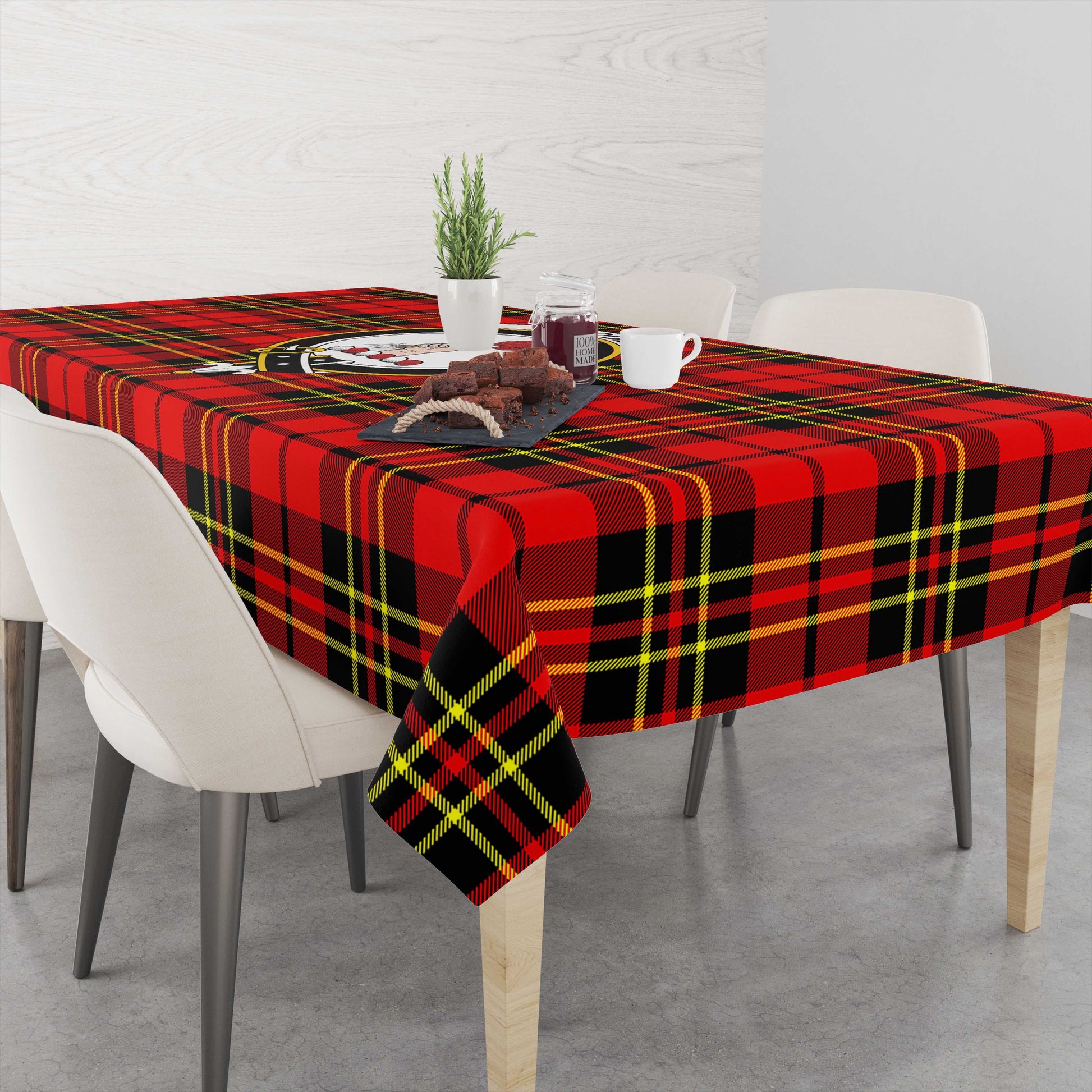 Brodie Modern Tatan Tablecloth with Family Crest - Tartanvibesclothing