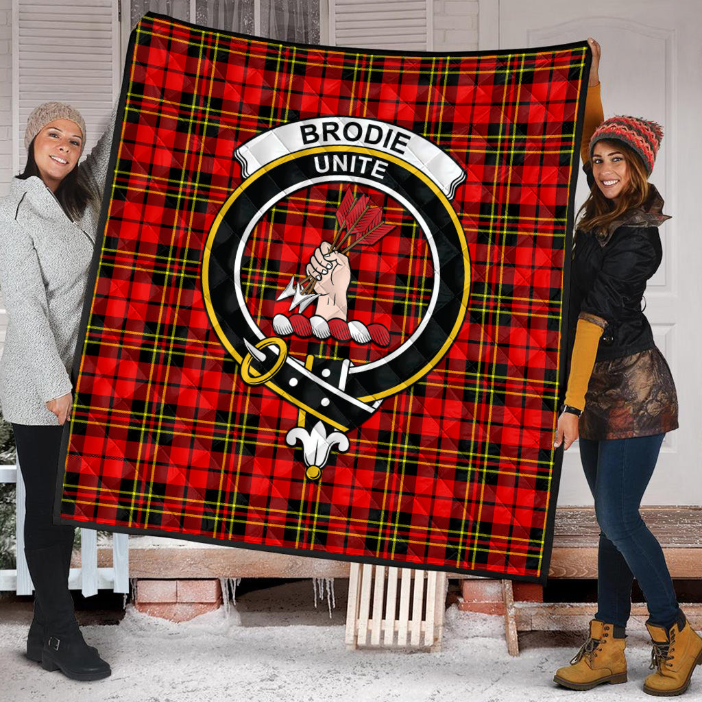 Brodie Modern Tartan Quilt with Family Crest - Tartanvibesclothing