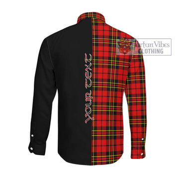 Brodie Modern Tartan Long Sleeve Button Shirt with Family Crest and Half Of Me Style