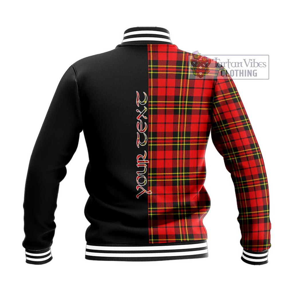 Brodie Modern Tartan Baseball Jacket with Family Crest and Half Of Me Style - Tartanvibesclothing Shop