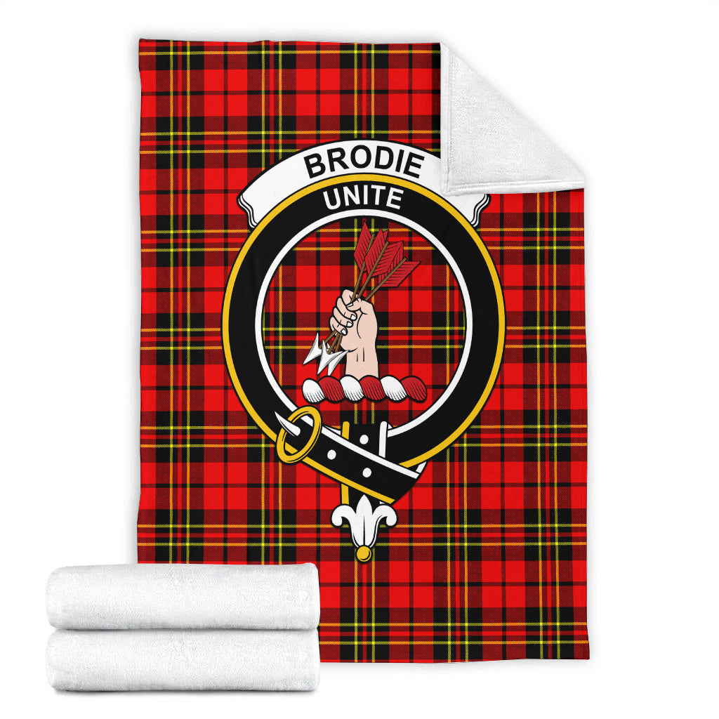 Brodie Modern Tartan Blanket with Family Crest - Tartan Vibes Clothing