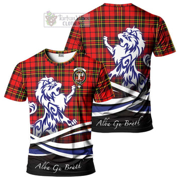 Brodie Modern Tartan Cotton T-shirt with Alba Gu Brath Regal Lion Emblem