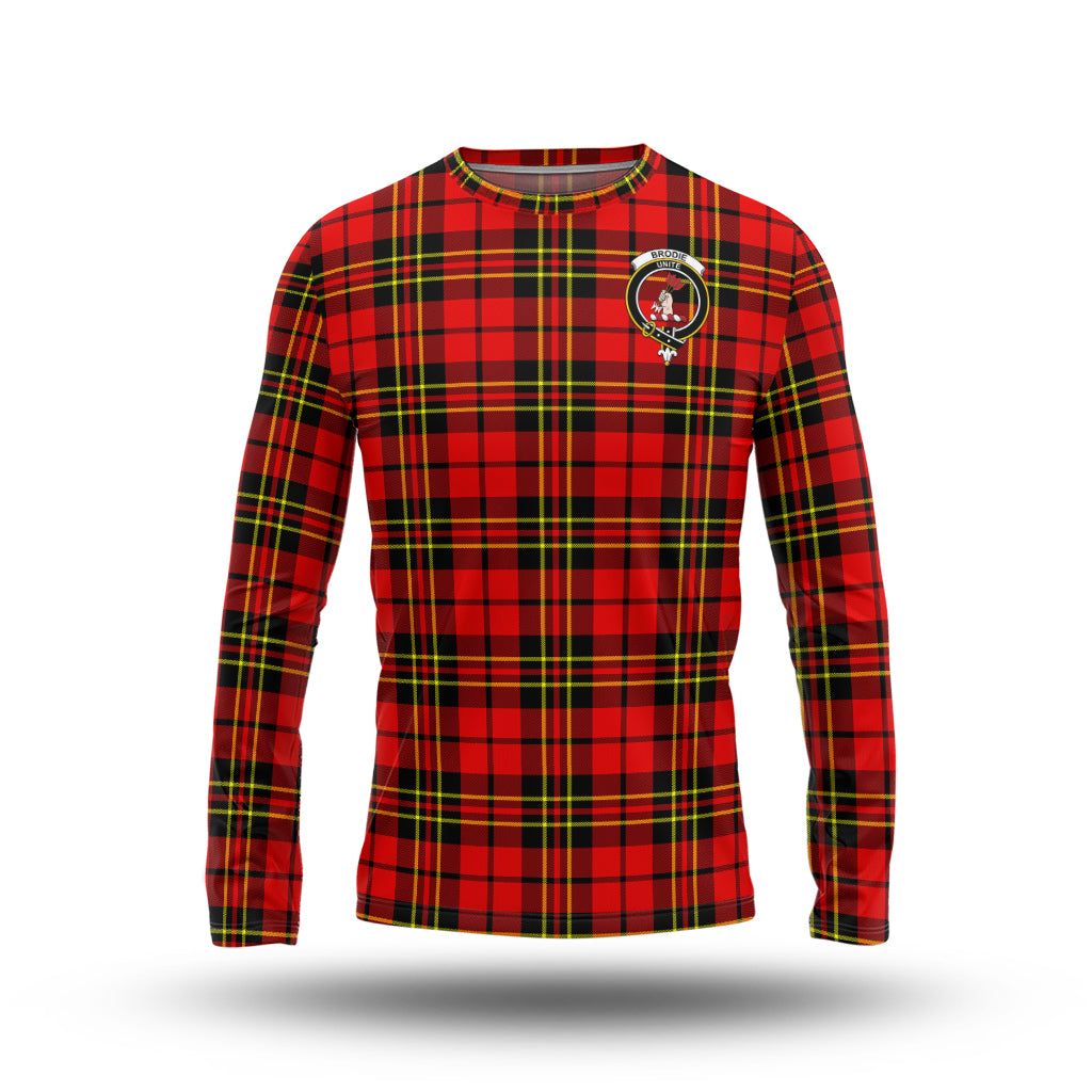 Brodie Modern Tartan Long Sleeve T-Shirt with Family Crest - Tartanvibesclothing