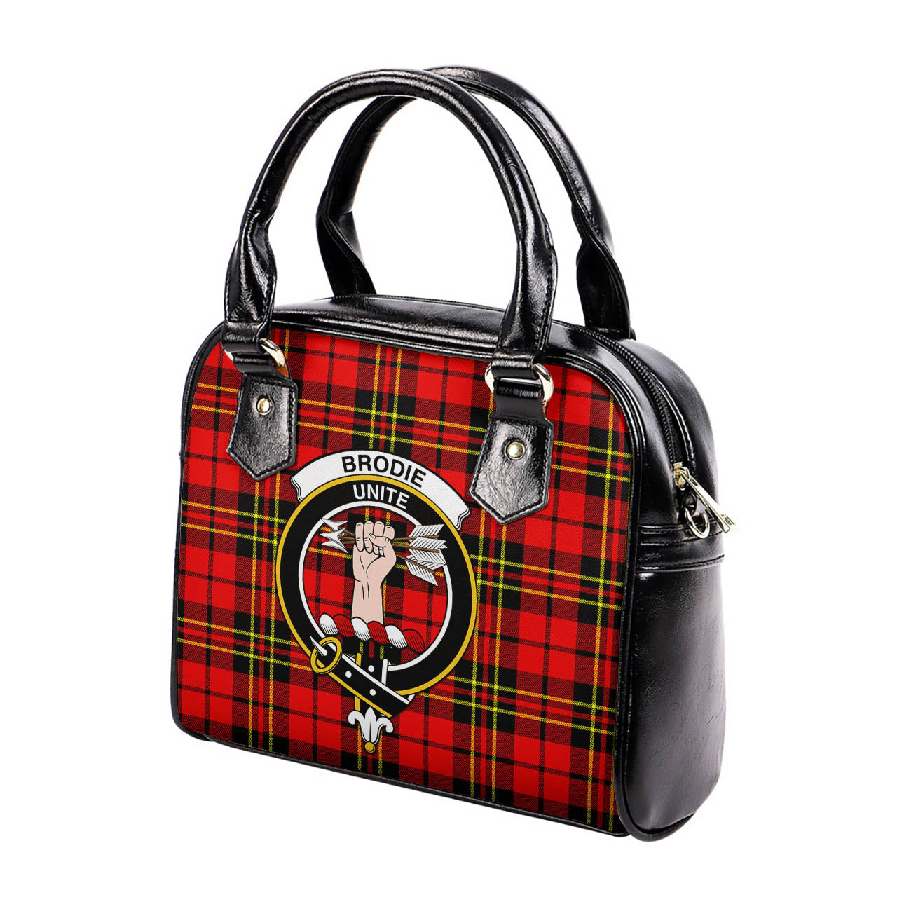 Brodie Modern Tartan Shoulder Handbags with Family Crest - Tartanvibesclothing