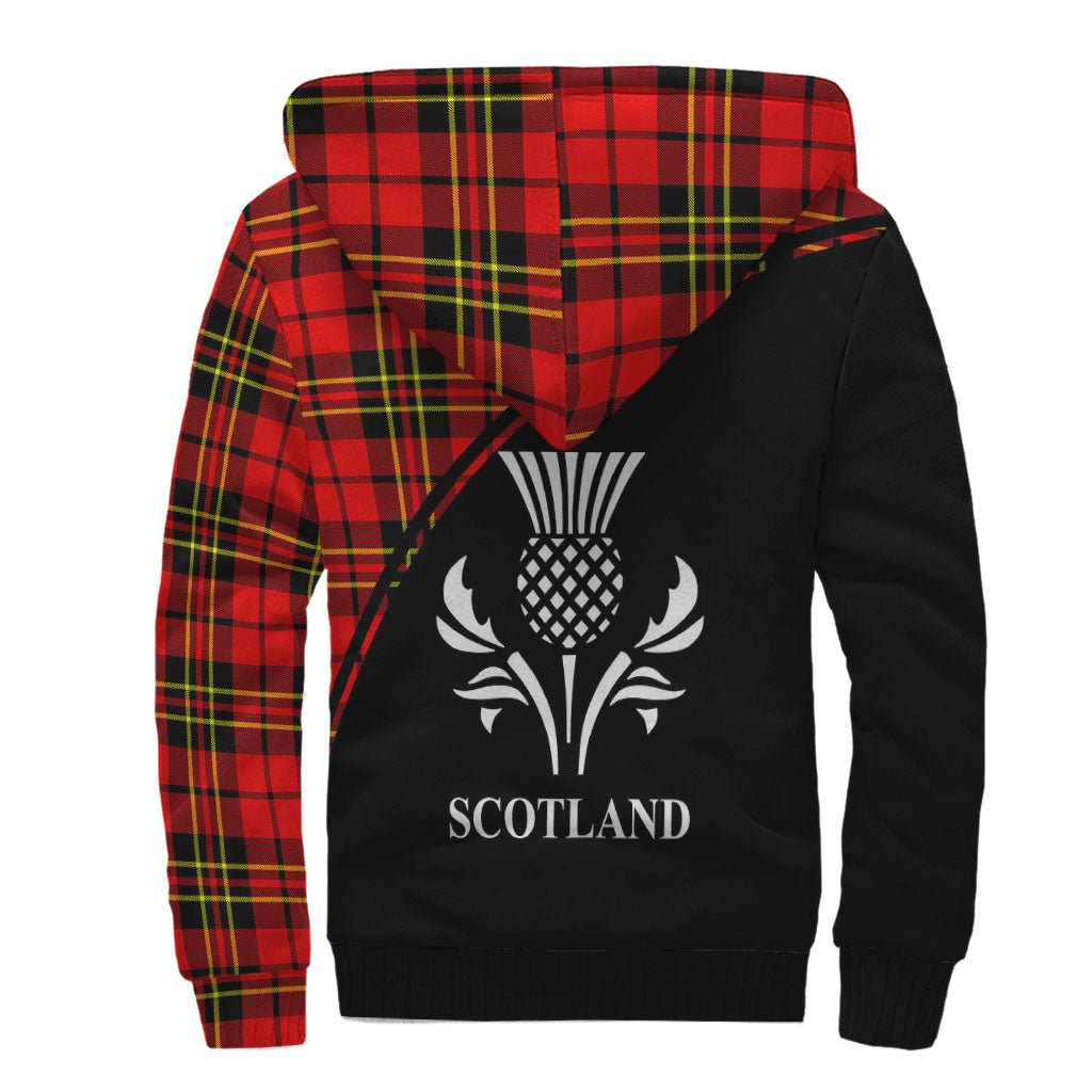 Brodie Modern Tartan Sherpa Hoodie with Family Crest Curve Style - Tartanvibesclothing