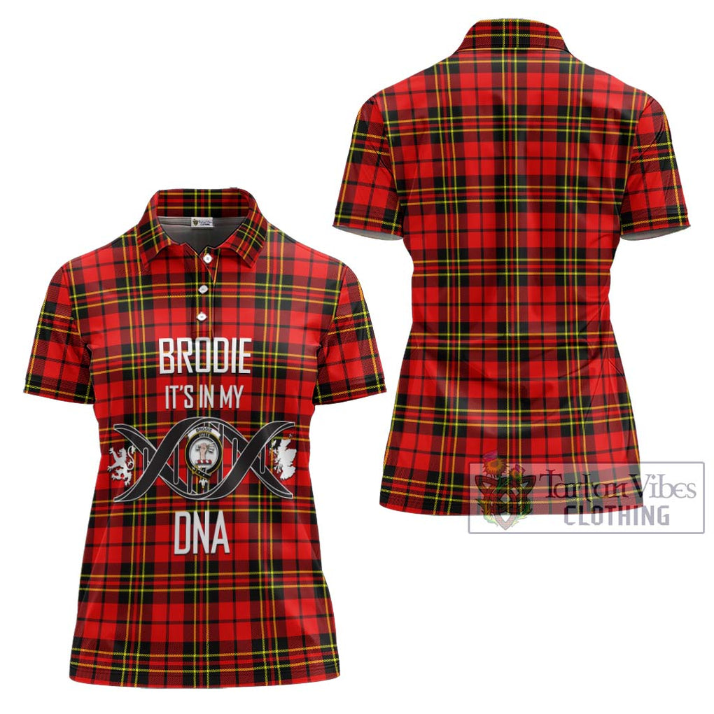 Brodie Modern Tartan Women's Polo Shirt with Family Crest DNA In Me Style - Tartanvibesclothing Shop