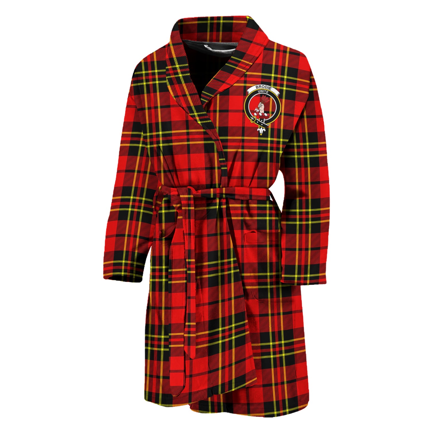 Brodie Modern Tartan Bathrobe with Family Crest Unisex M - Tartan Vibes Clothing