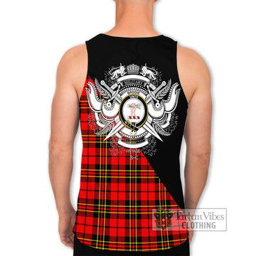 Brodie Modern Tartan Men's Tank Top with Family Crest and Military Logo Style