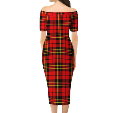 Brodie Modern Tartan Off Shoulder Lady Dress