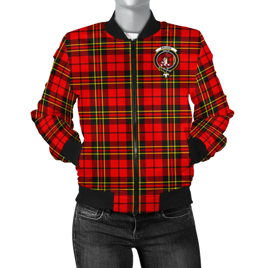 Brodie Modern Tartan Bomber Jacket with Family Crest - Tartanvibesclothing