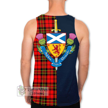 Brodie Modern Tartan Men's Tank Top Alba with Scottish Lion Royal Arm Half Style