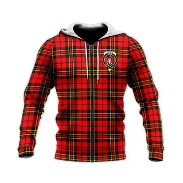 Brodie Modern Tartan Knitted Hoodie with Family Crest