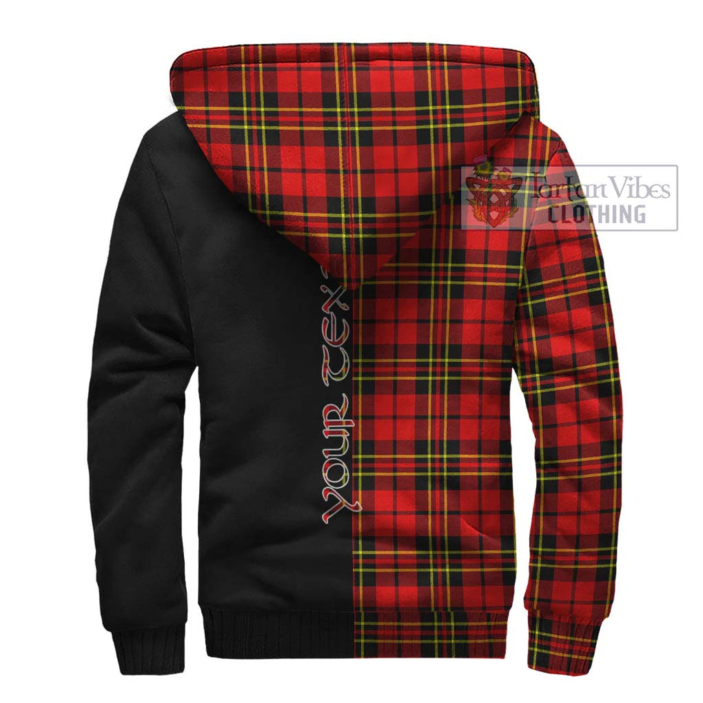 Brodie Modern Tartan Sherpa Hoodie with Family Crest and Half Of Me Style - Tartanvibesclothing Shop