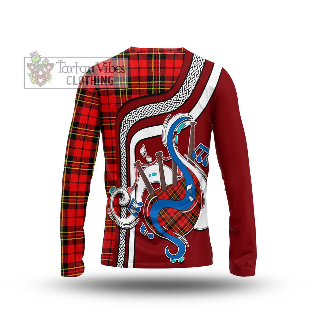 Tartan Vibes Clothing Brodie Modern Tartan Long Sleeve T-Shirt with Epic Bagpipe Style