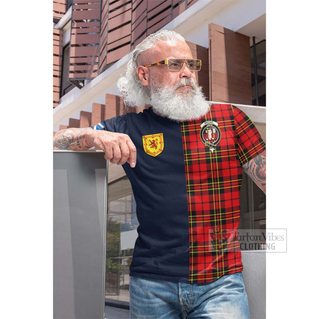 Tartan Vibes Clothing Brodie Modern Tartan Cotton T-shirt with Scottish Lion Royal Arm Half Style