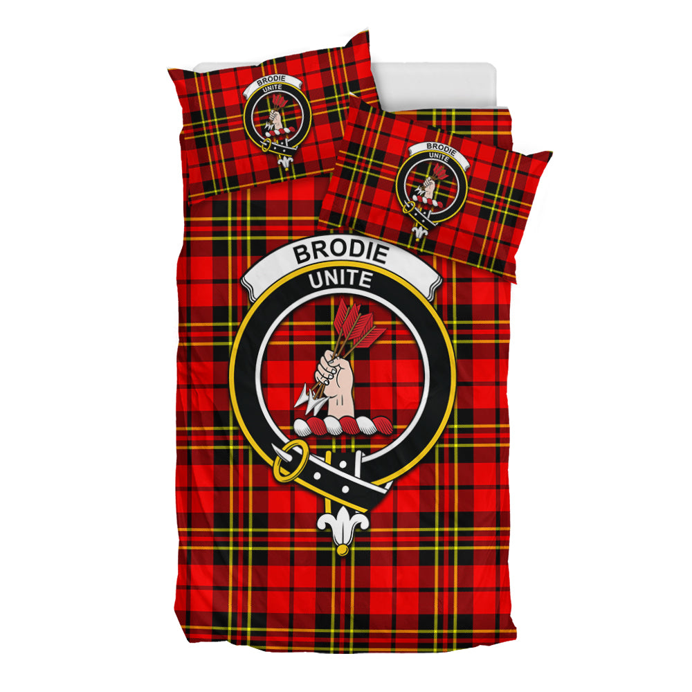 Brodie Modern Tartan Bedding Set with Family Crest - Tartan Vibes Clothing