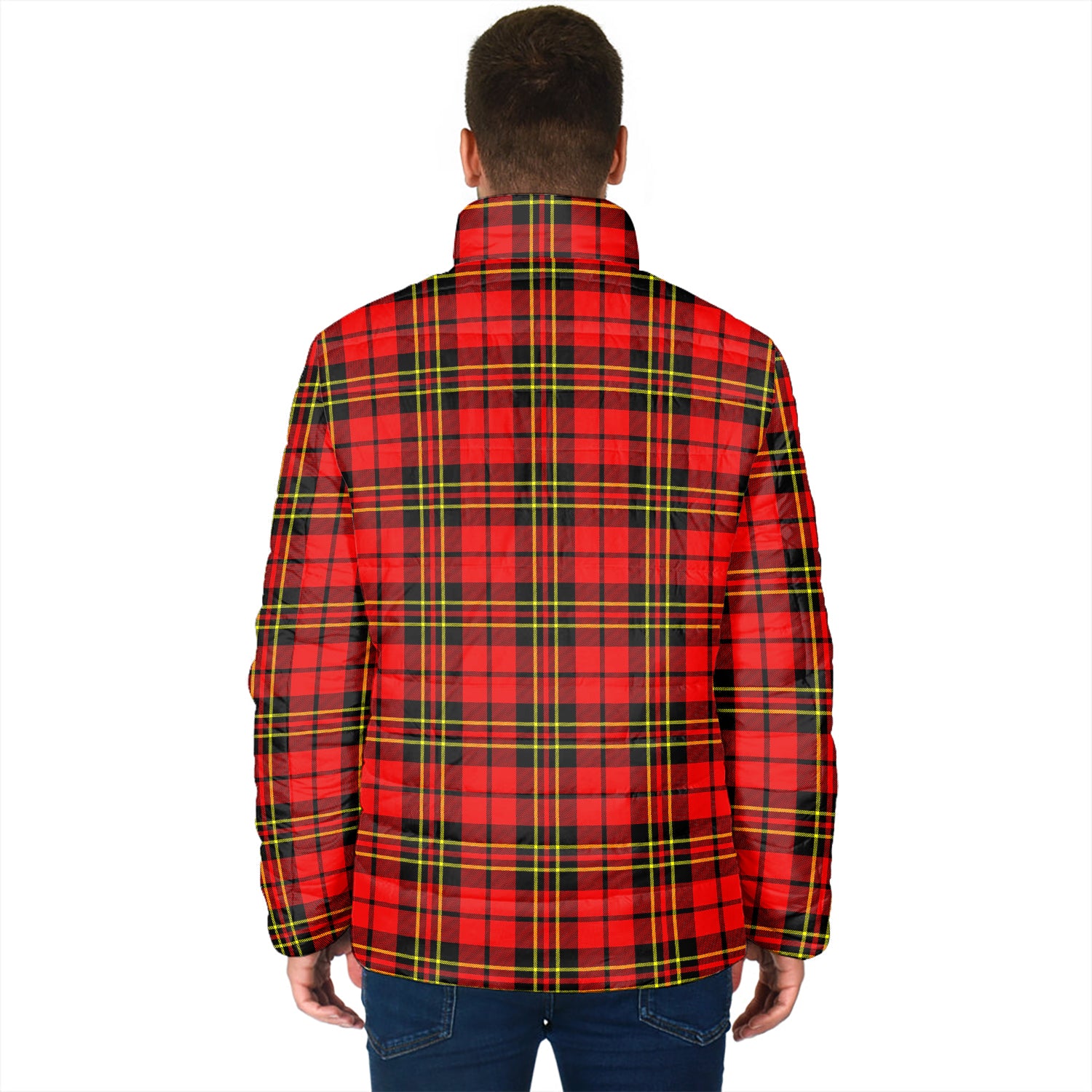 Brodie Modern Tartan Padded Jacket with Family Crest - Tartan Vibes Clothing