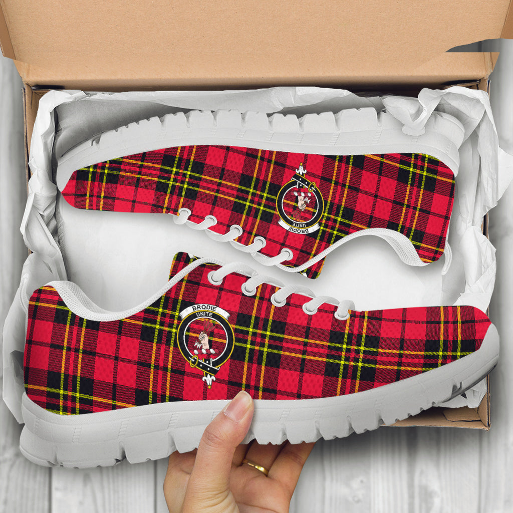 Brodie Modern Tartan Sneakers with Family Crest - Tartan Vibes Clothing