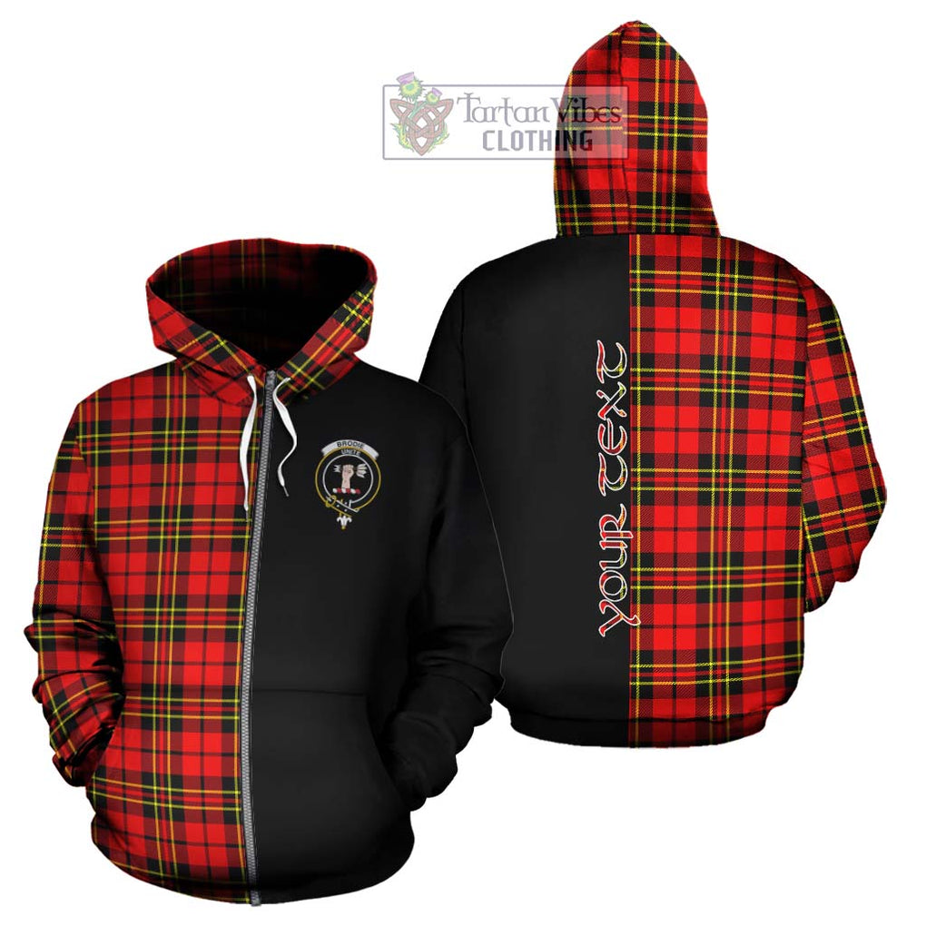 Brodie Modern Tartan Hoodie with Family Crest and Half Of Me Style - Tartanvibesclothing Shop