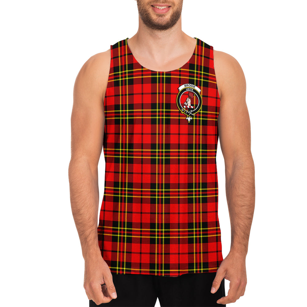 Brodie Modern Tartan Mens Tank Top with Family Crest - Tartanvibesclothing