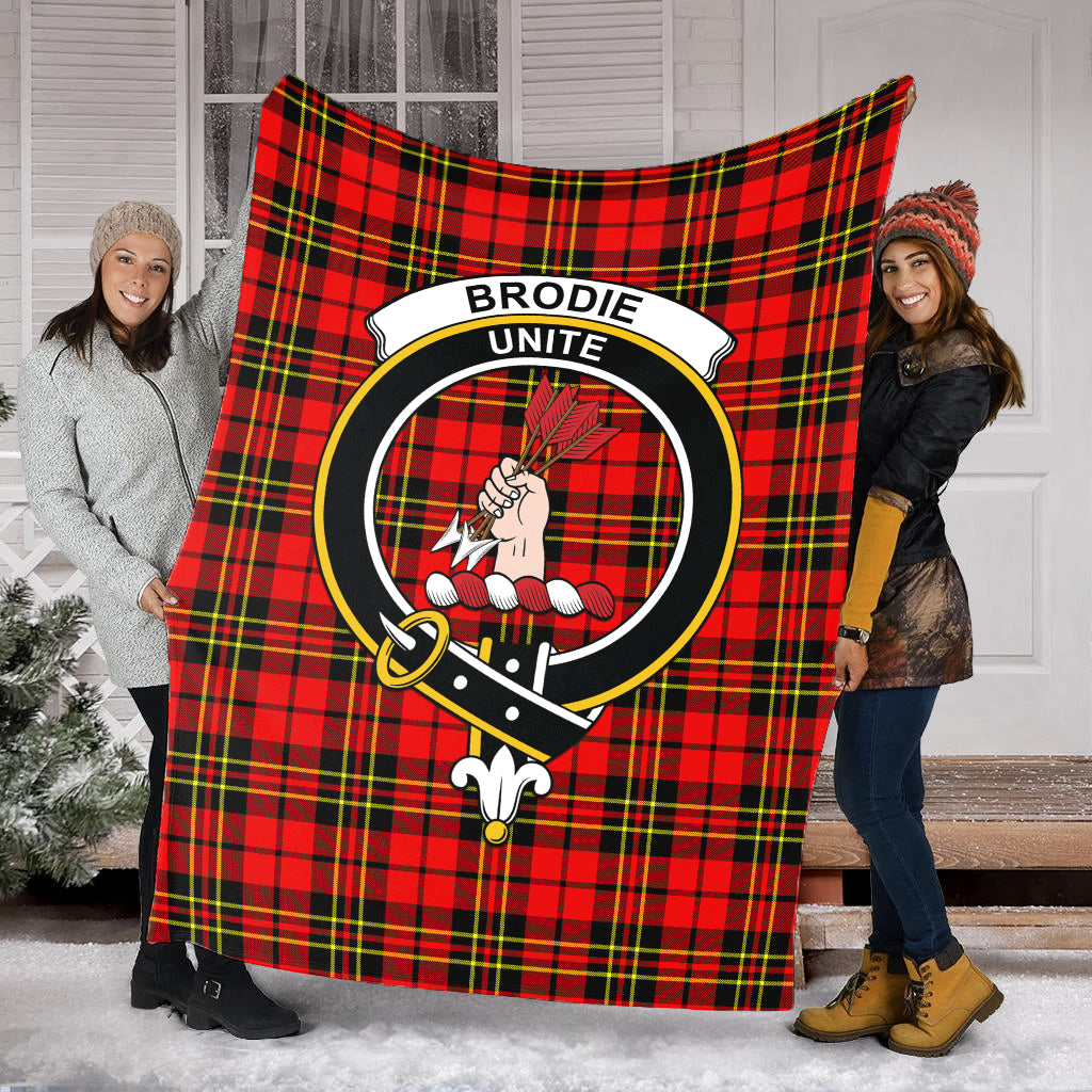 Brodie Modern Tartan Blanket with Family Crest - Tartan Vibes Clothing