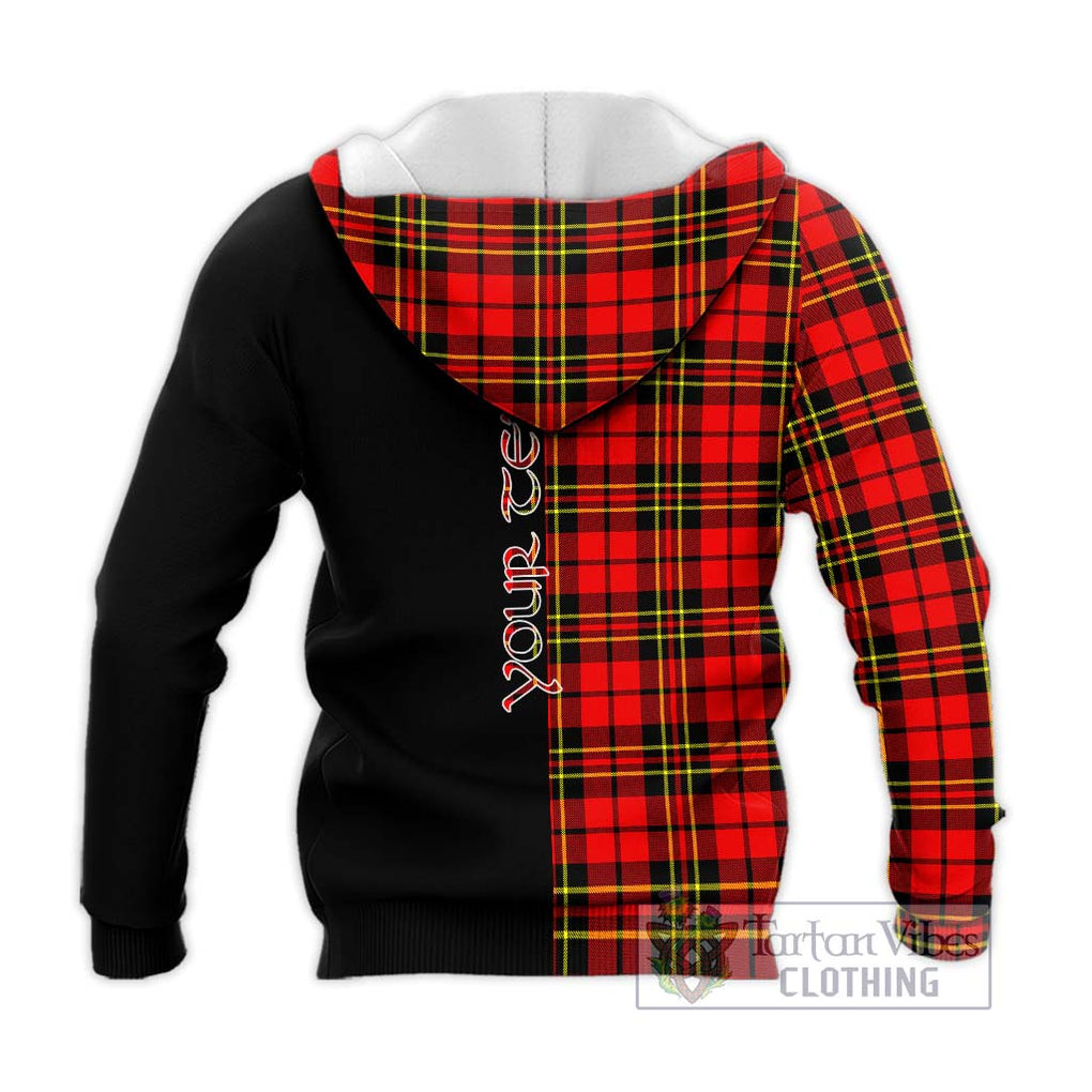 Brodie Modern Tartan Knitted Hoodie with Family Crest and Half Of Me Style - Tartanvibesclothing Shop