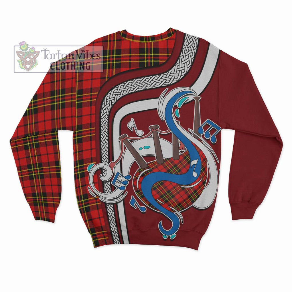 Brodie Modern Tartan Sweatshirt with Epic Bagpipe Style - Tartanvibesclothing Shop