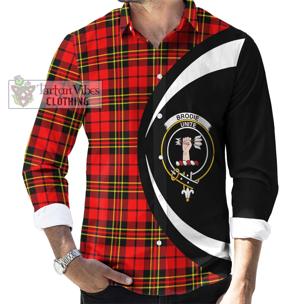 Tartan Vibes Clothing Brodie Modern Tartan Long Sleeve Button Up with Family Crest Circle Style