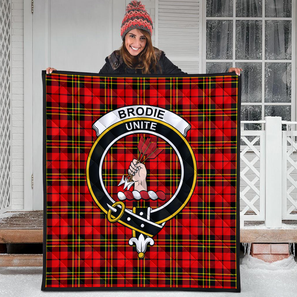 Brodie Modern Tartan Quilt with Family Crest - Tartanvibesclothing