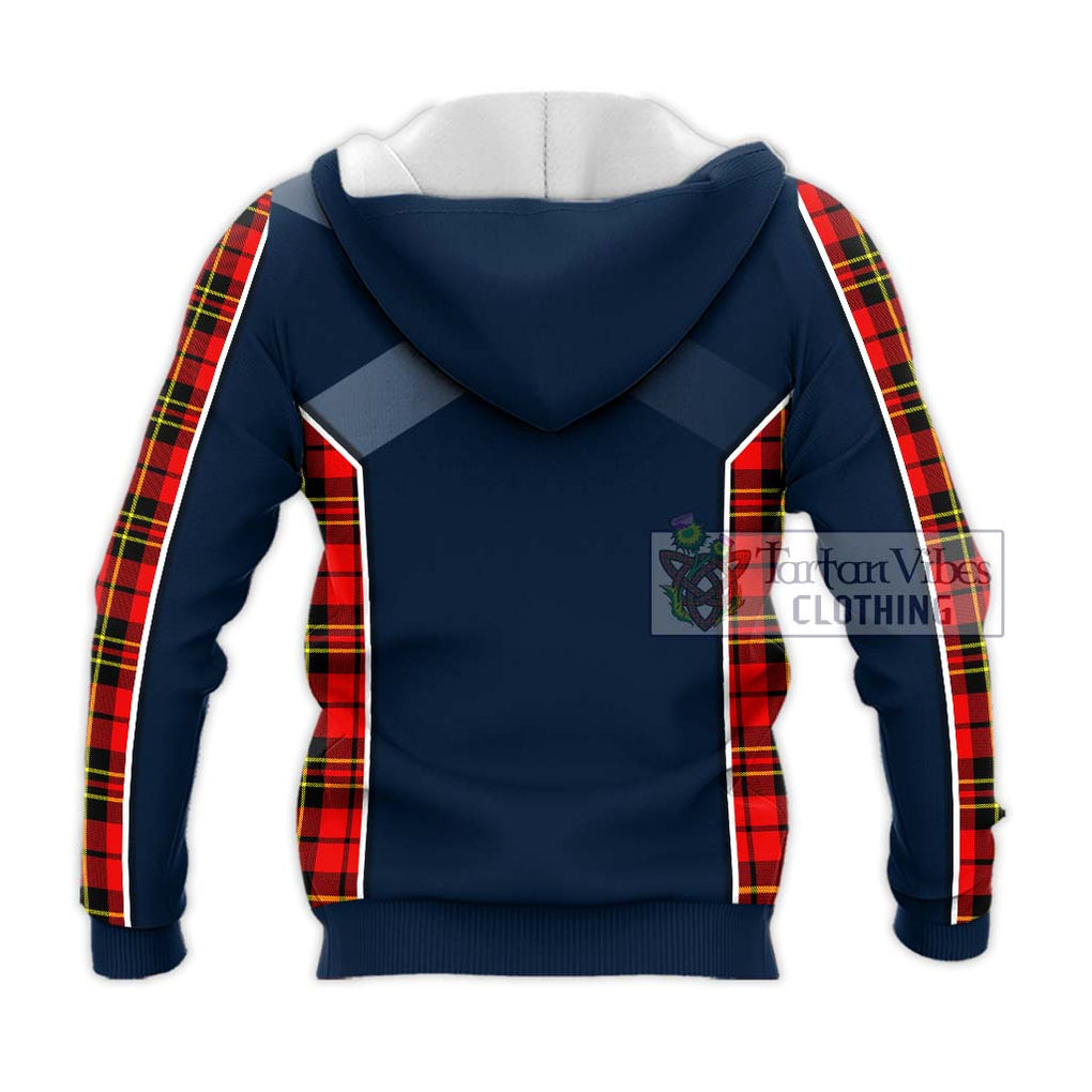 Brodie Modern Tartan Knitted Hoodie with Family Crest and Lion Rampant Vibes Sport Style - Tartan Vibes Clothing