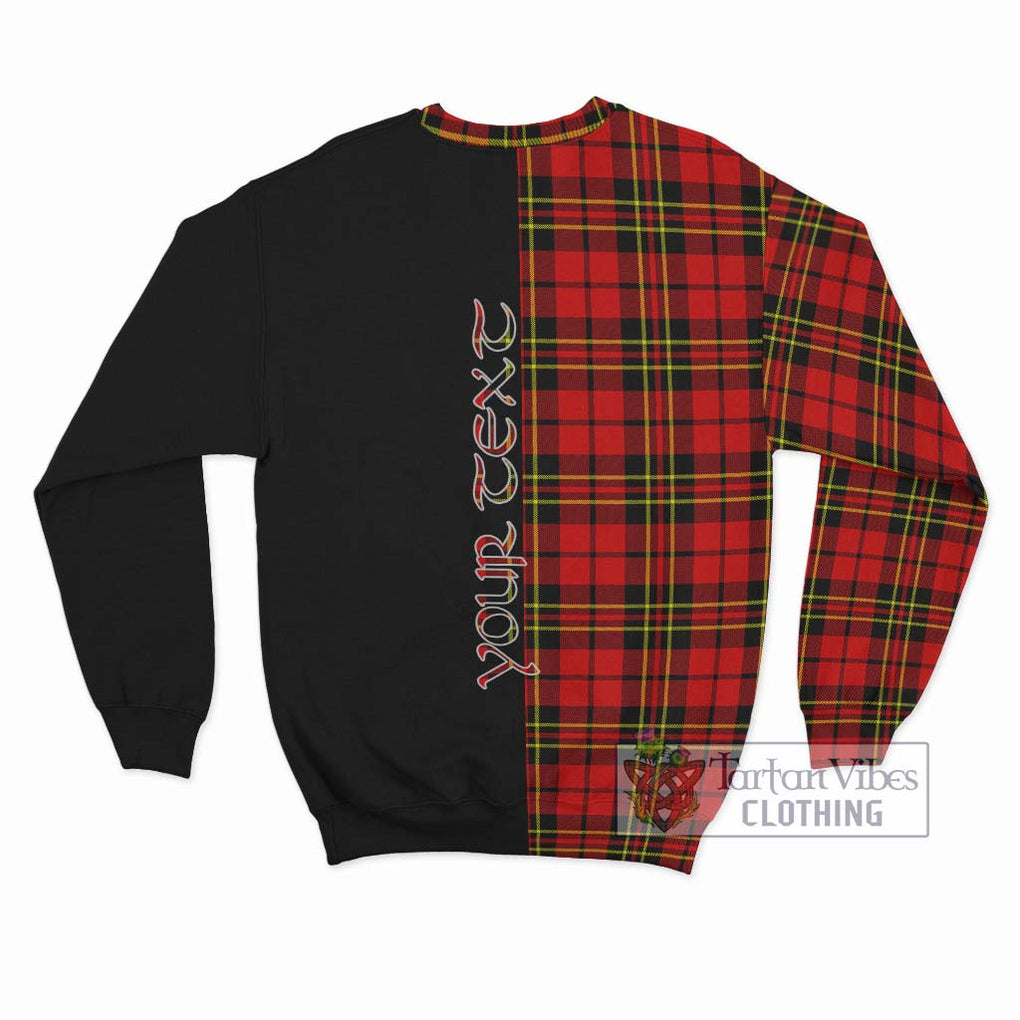 Brodie Modern Tartan Sweatshirt with Family Crest and Half Of Me Style - Tartanvibesclothing Shop