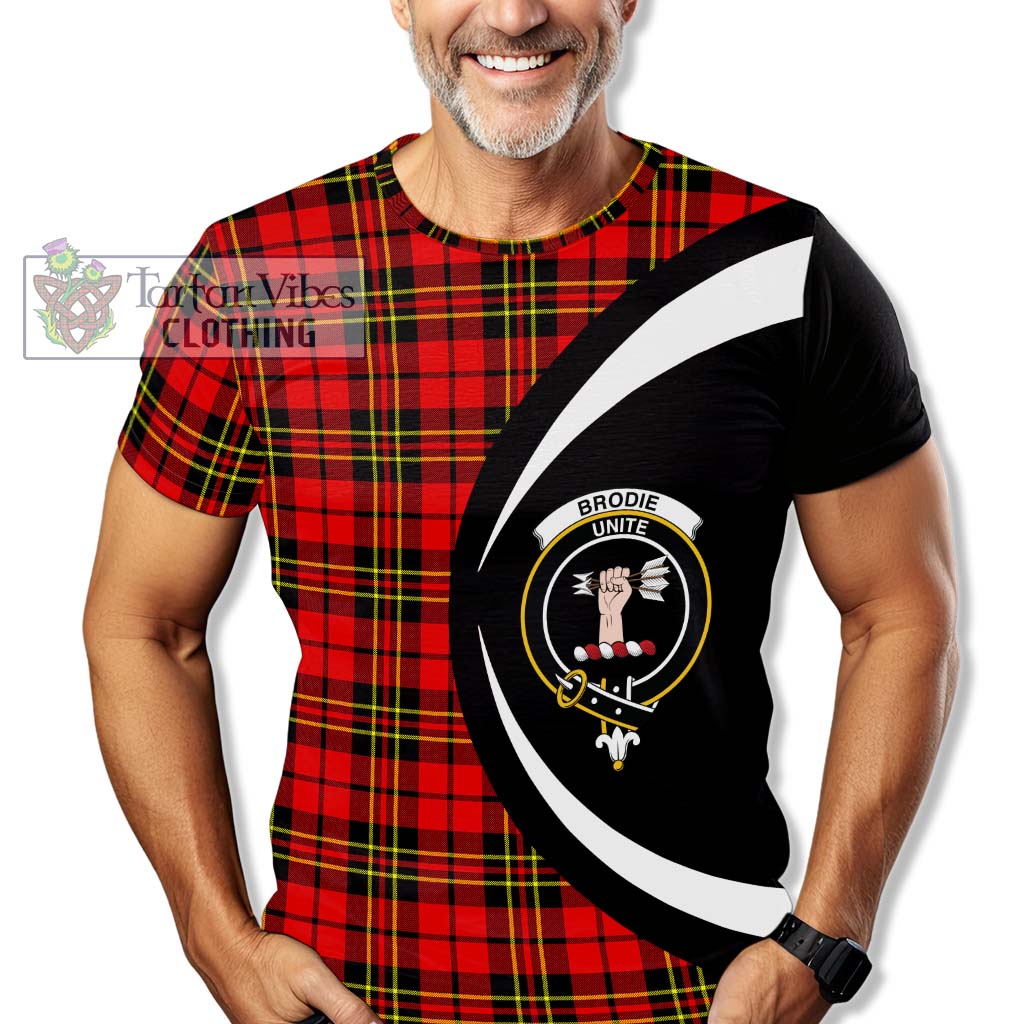 Tartan Vibes Clothing Brodie Modern Tartan T-Shirt with Family Crest Circle Style