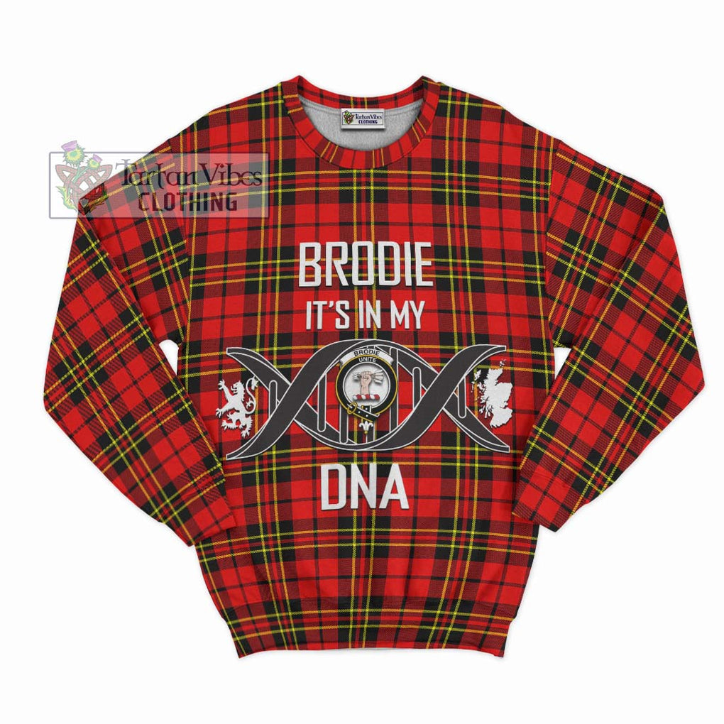 Brodie Modern Tartan Sweatshirt with Family Crest DNA In Me Style - Tartanvibesclothing Shop