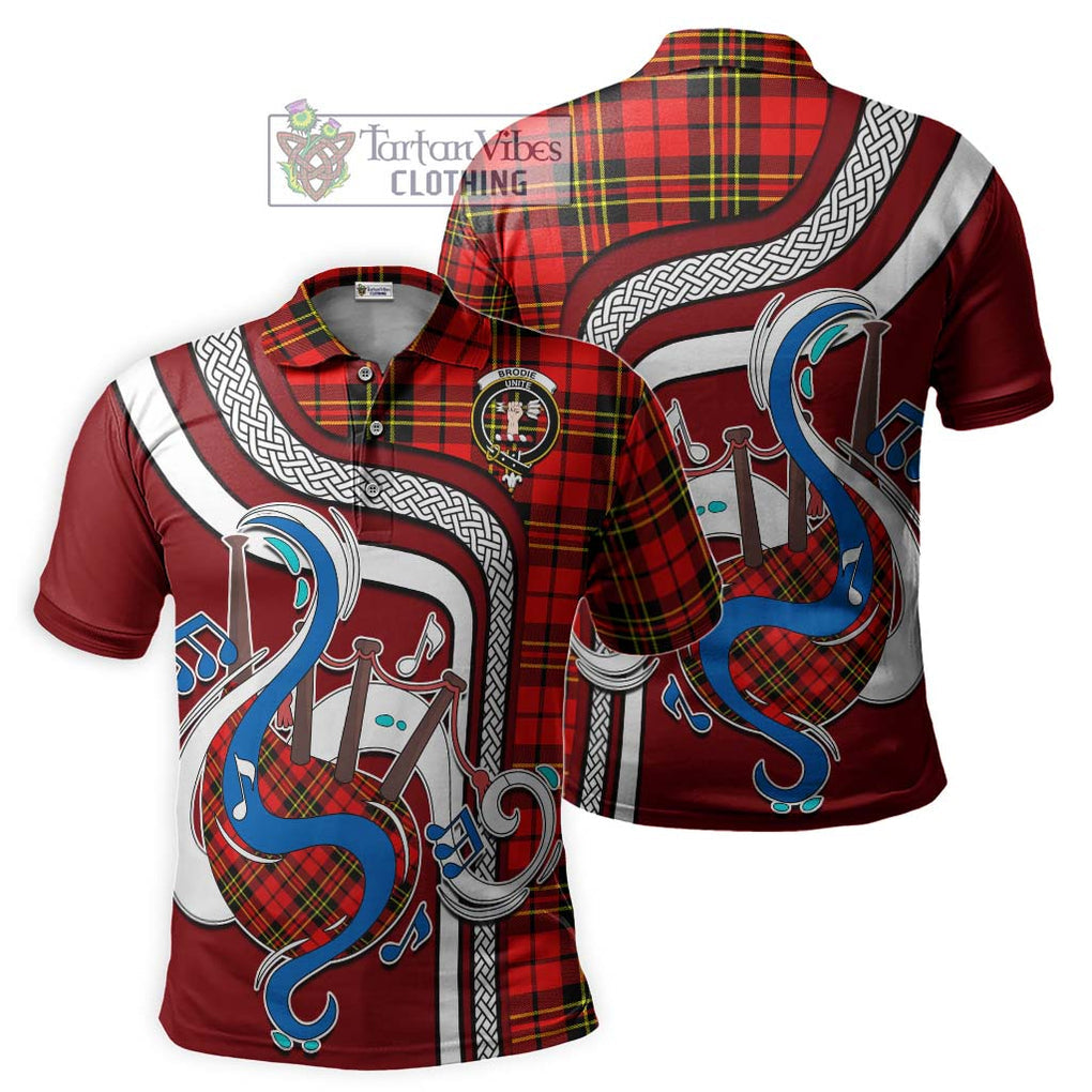 Tartan Vibes Clothing Brodie Modern Tartan Polo Shirt with Epic Bagpipe Style