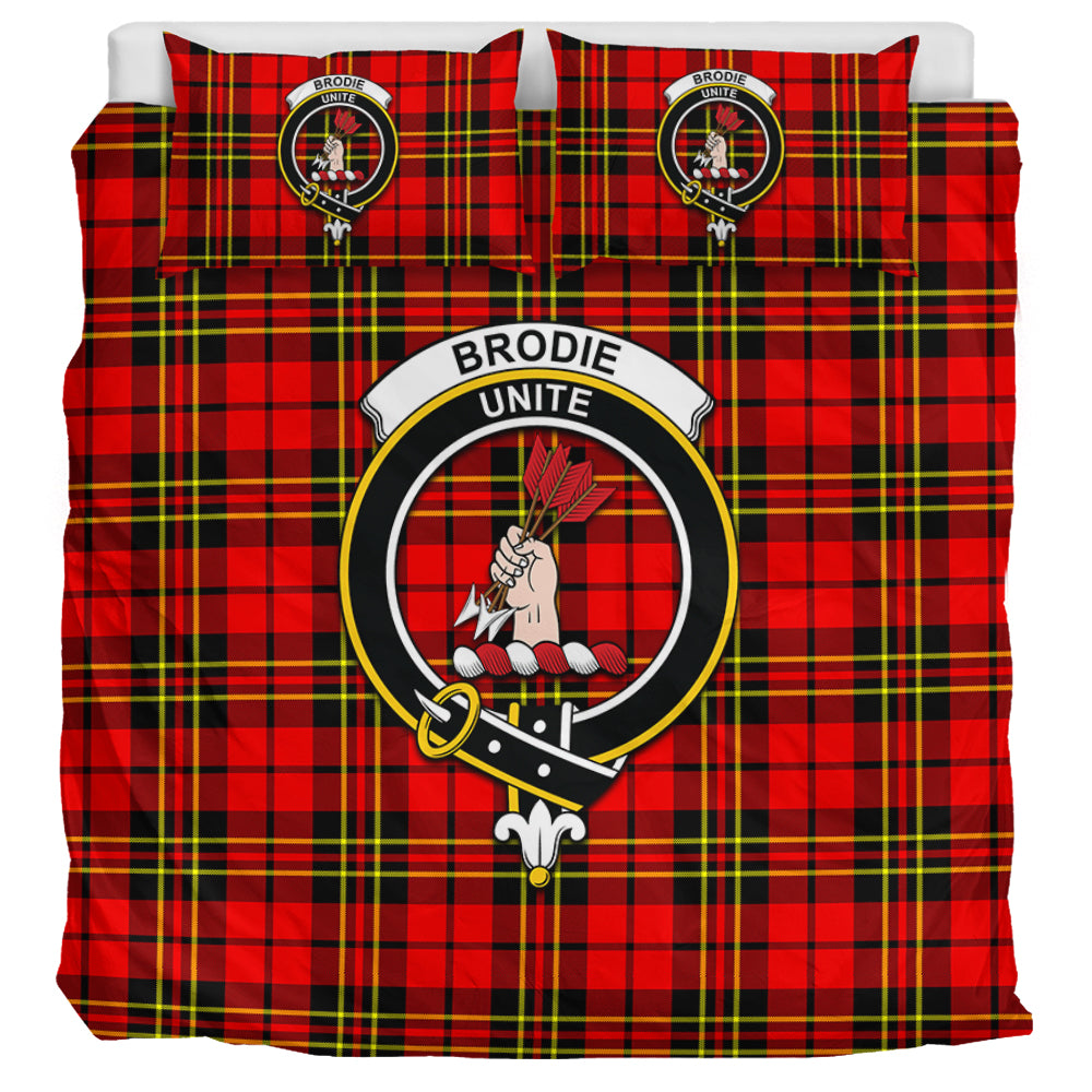 Brodie Modern Tartan Bedding Set with Family Crest UK Bedding Set UK Super King 104*94 inch - Tartan Vibes Clothing