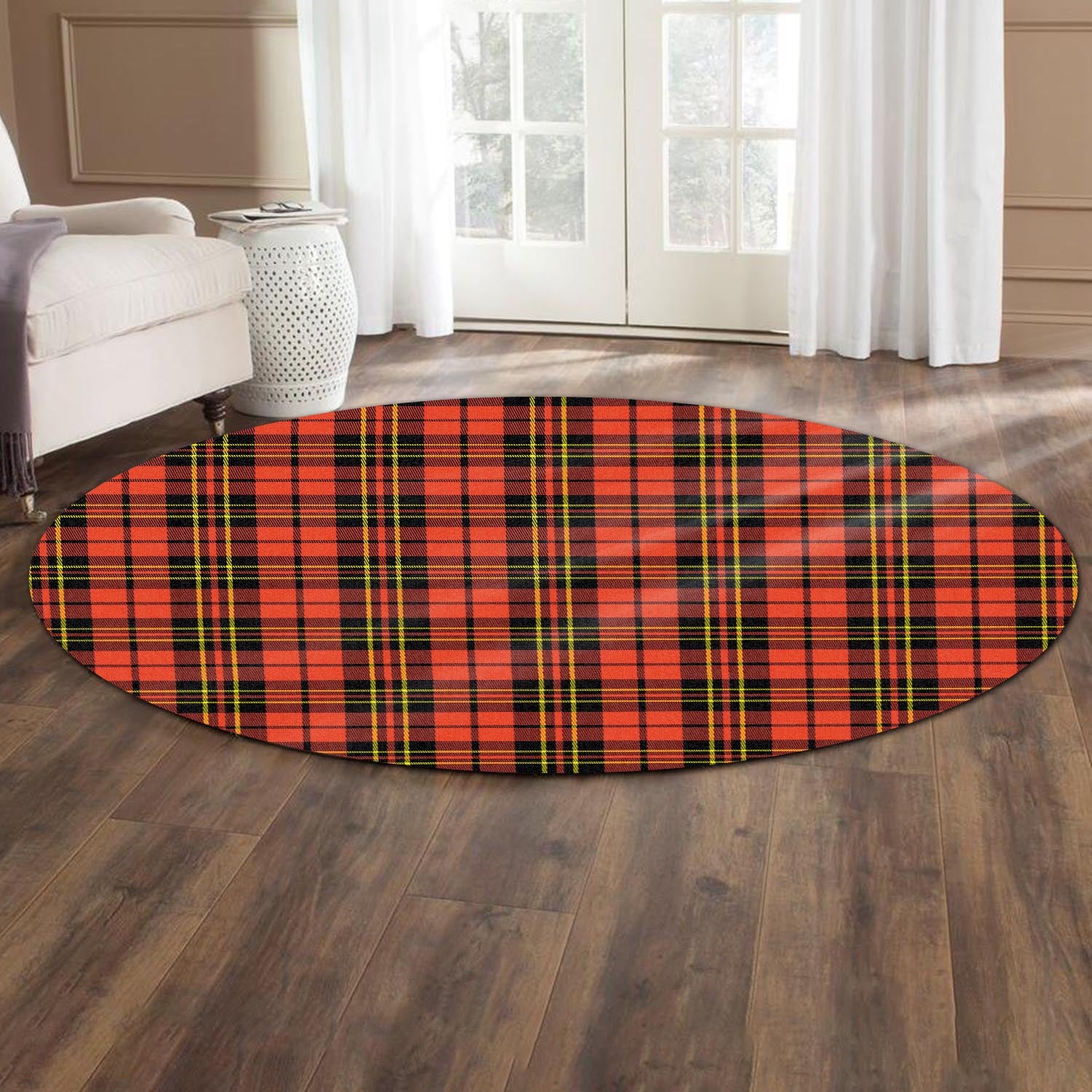 Brodie Modern Tartan Round Rug - Tartanvibesclothing