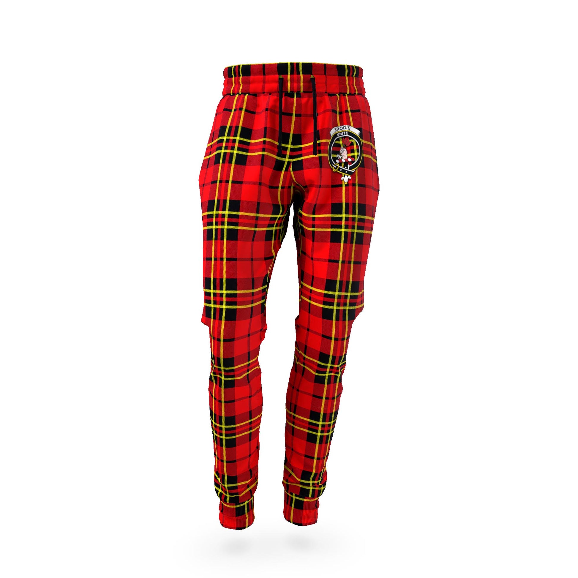 Brodie Modern Tartan Joggers Pants with Family Crest - Tartanvibesclothing