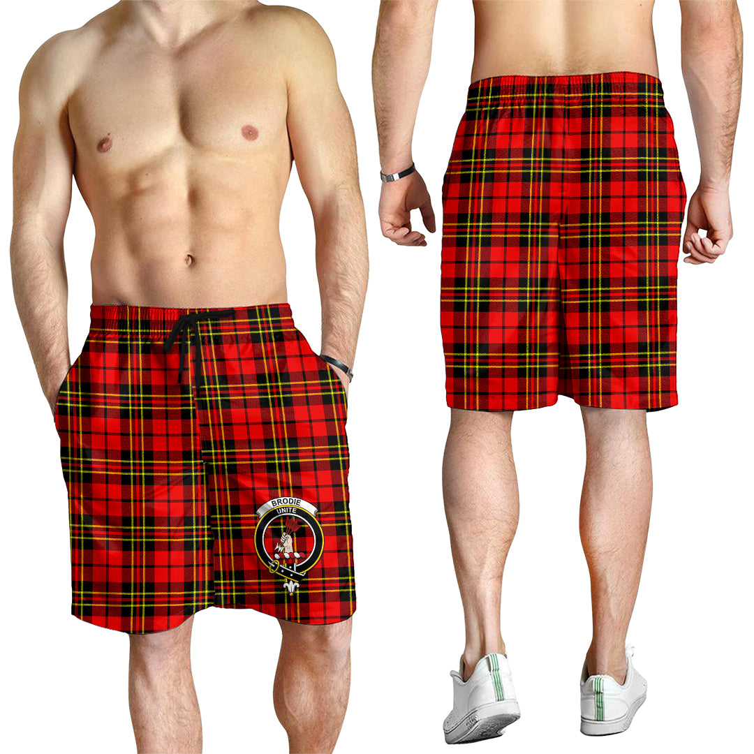 Brodie Modern Tartan Mens Shorts with Family Crest - Tartanvibesclothing