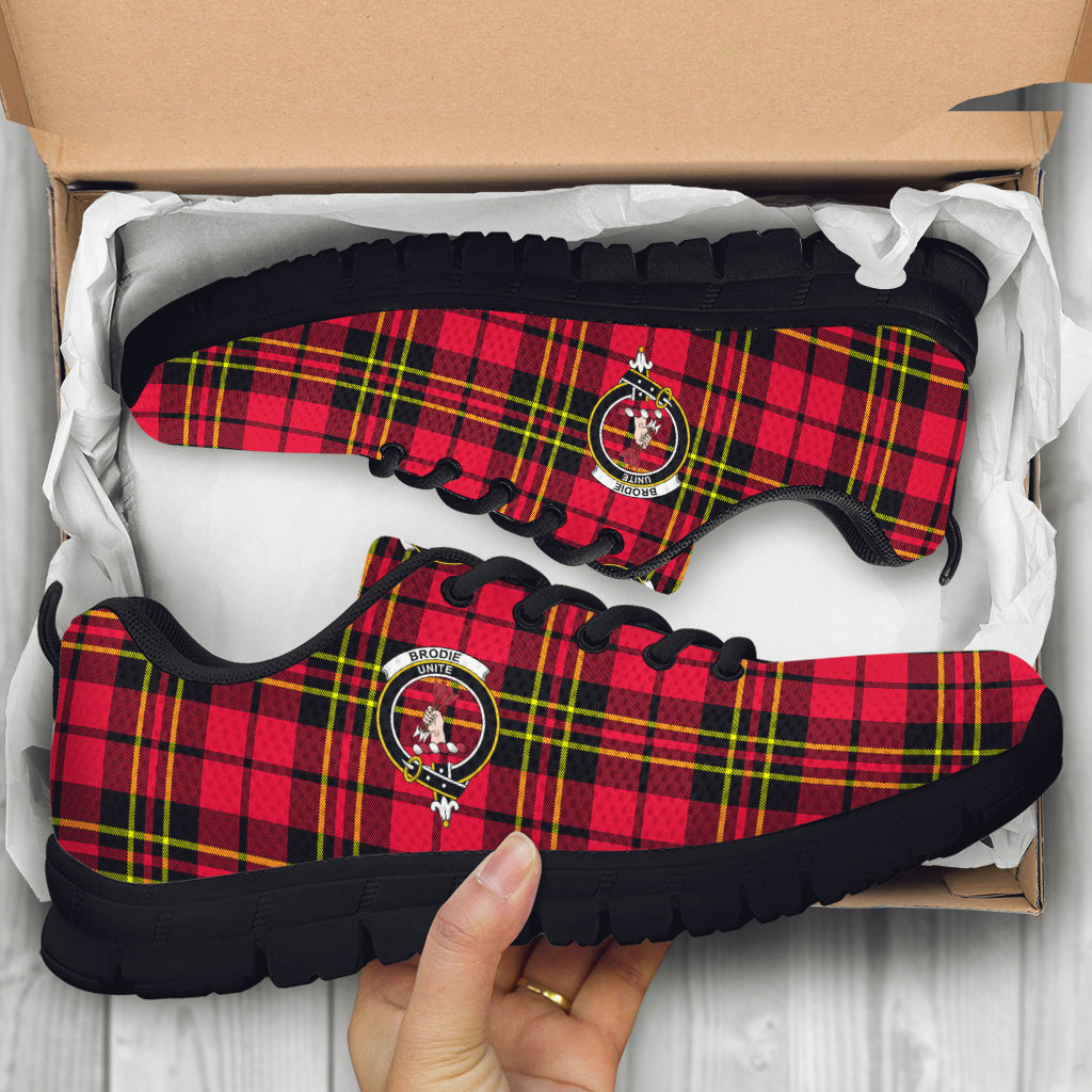 Brodie Modern Tartan Sneakers with Family Crest - Tartan Vibes Clothing