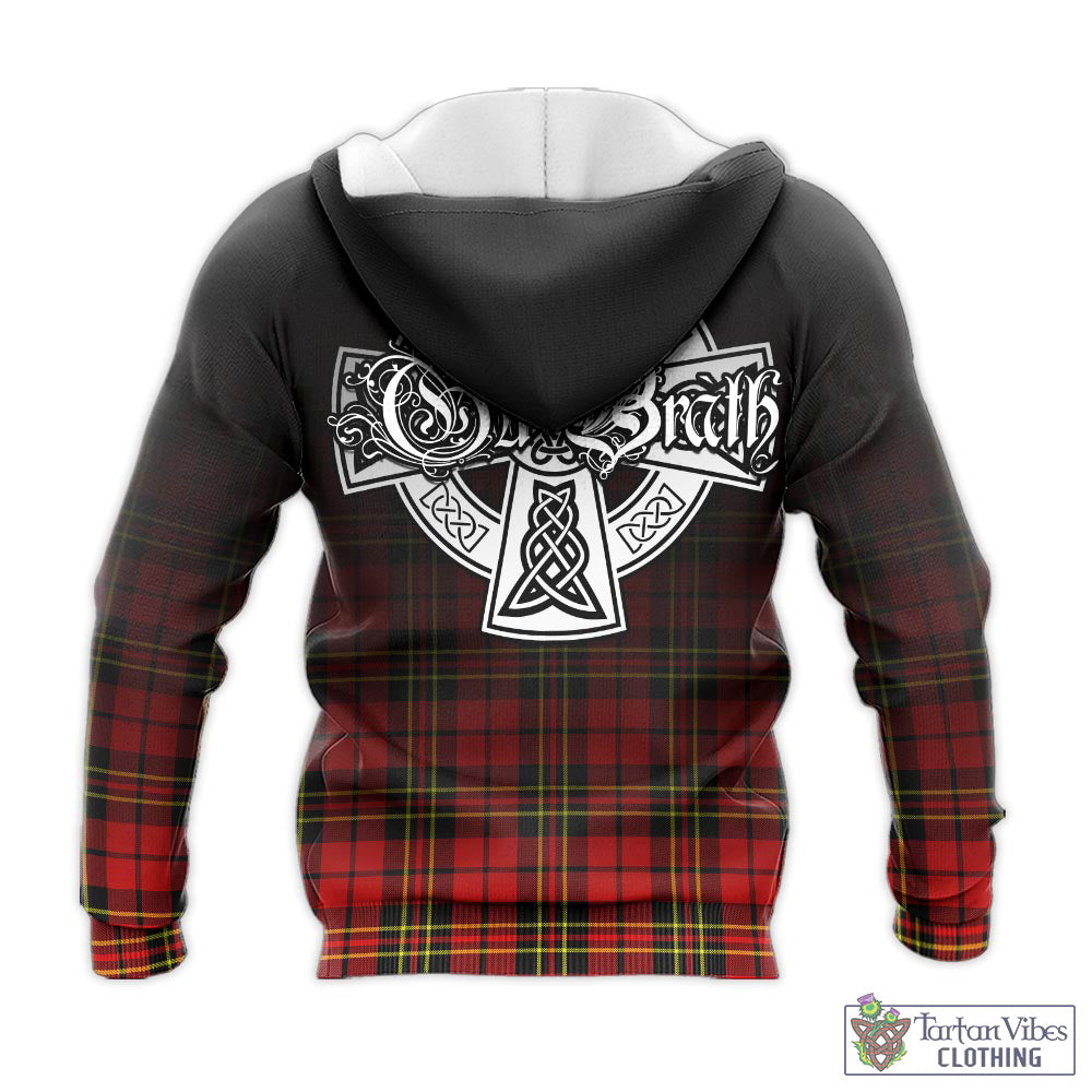 Tartan Vibes Clothing Brodie Modern Tartan Knitted Hoodie Featuring Alba Gu Brath Family Crest Celtic Inspired