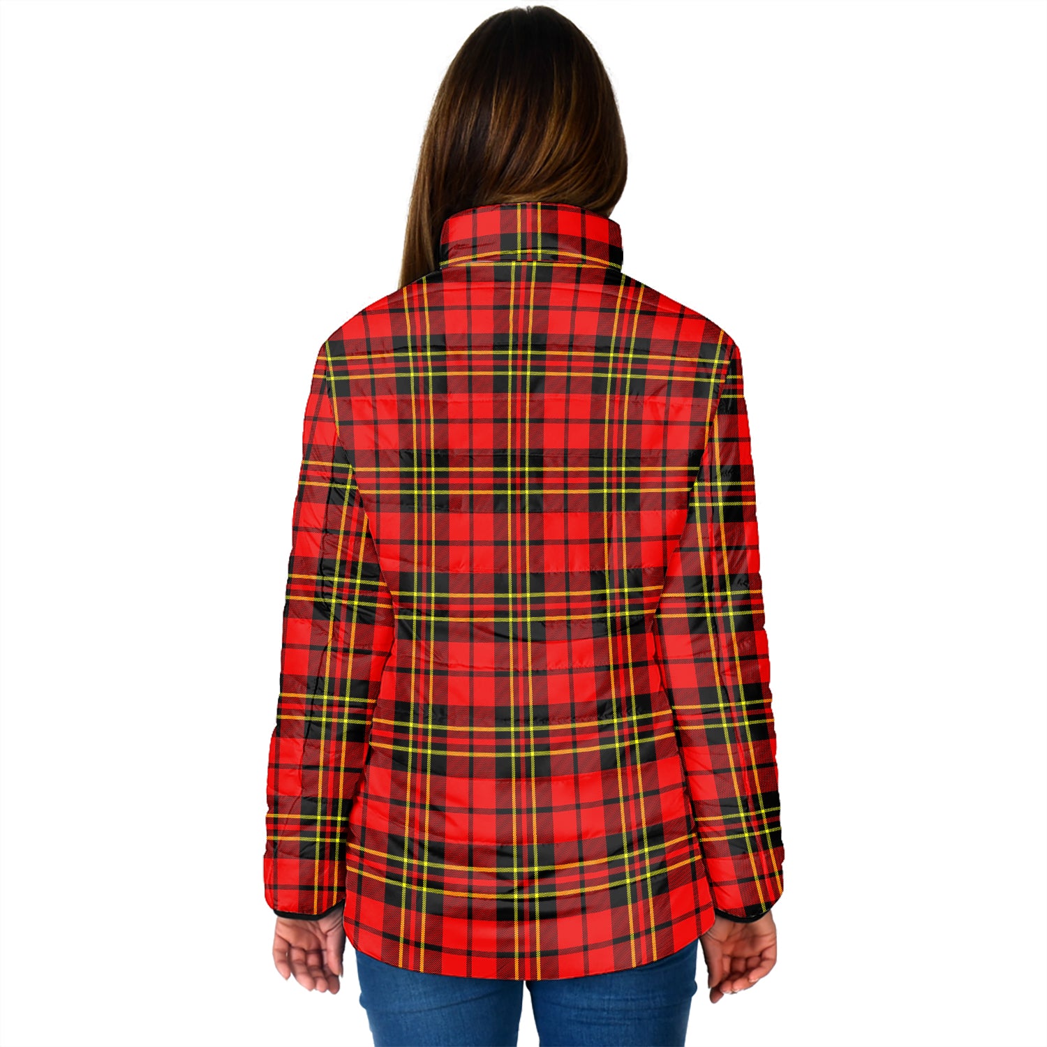 Brodie Modern Tartan Padded Jacket with Family Crest - Tartan Vibes Clothing