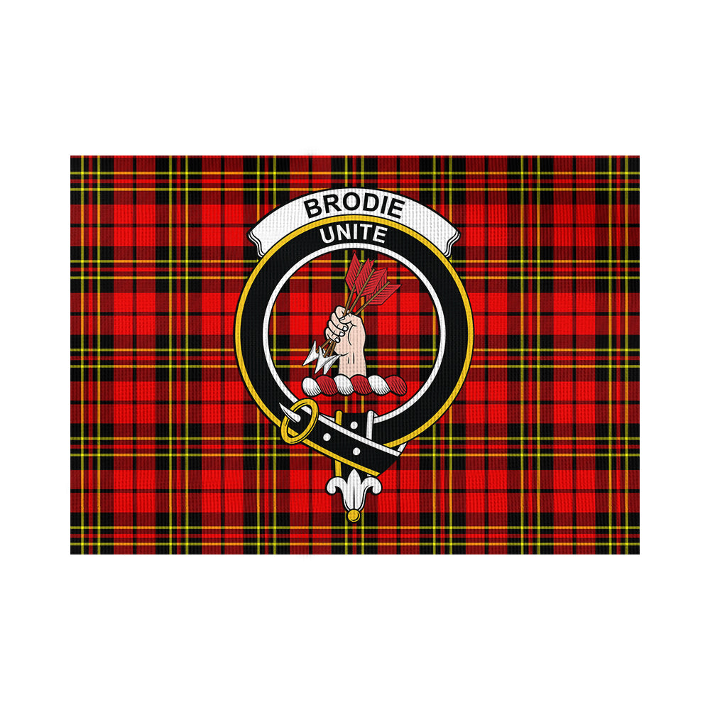 Brodie Modern Tartan Flag with Family Crest - Tartan Vibes Clothing