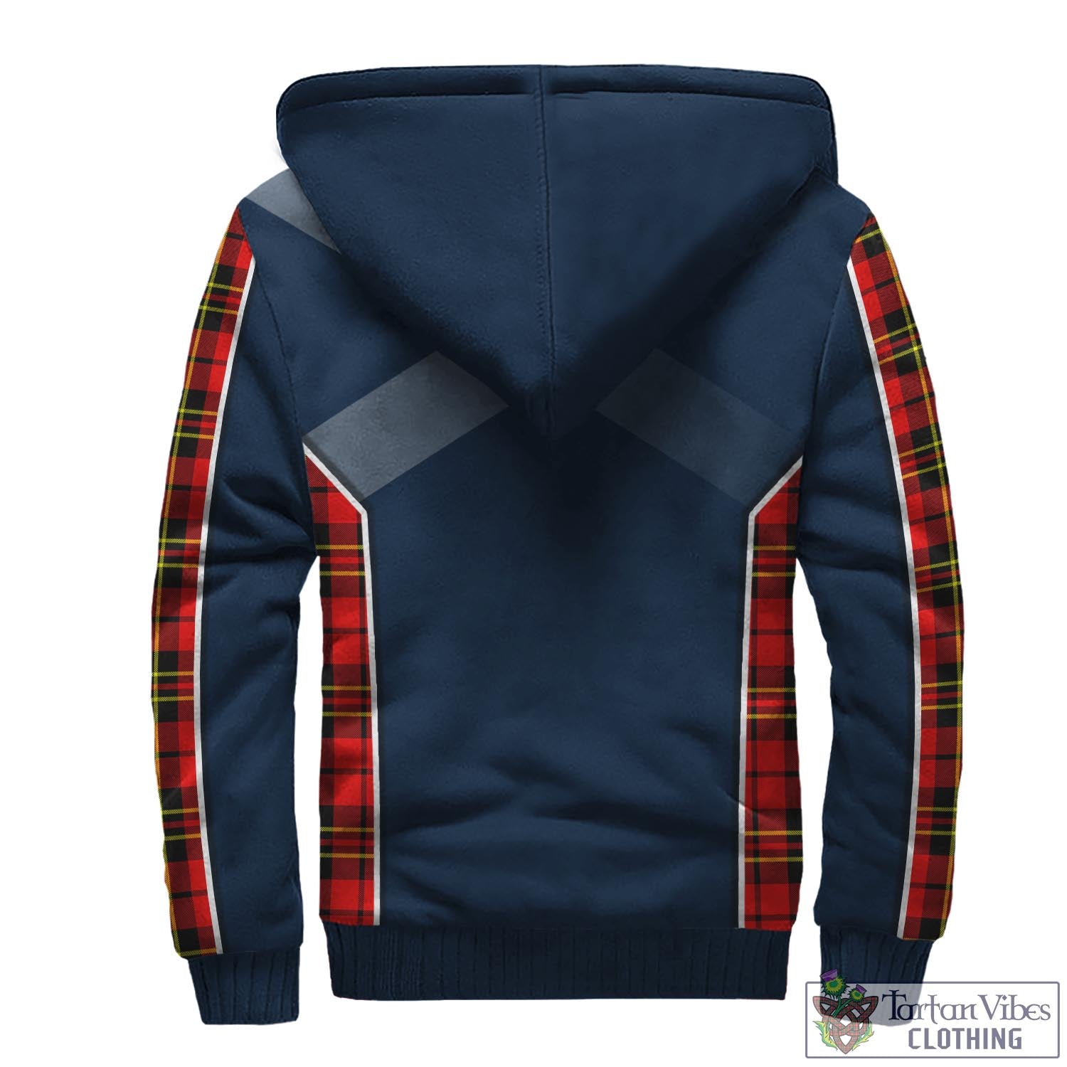 Tartan Vibes Clothing Brodie Modern Tartan Sherpa Hoodie with Family Crest and Scottish Thistle Vibes Sport Style